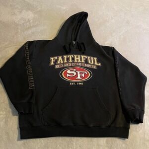 San Francisco 49ers Pro Team Faithful Hoodie Men XL Black Niners Empire Pullover